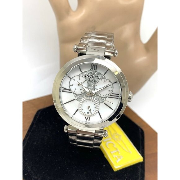 Invicta Women's Watch 28924 Angel Quartz Mother of Pearl Dial Silver Steel 36mm - Picture 1 of 15